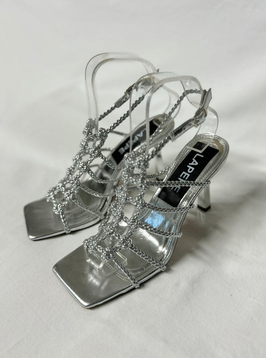 Sandalo Argento tacco 10cm