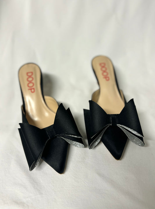 Sabot Doop Raso Nero con Fiocco