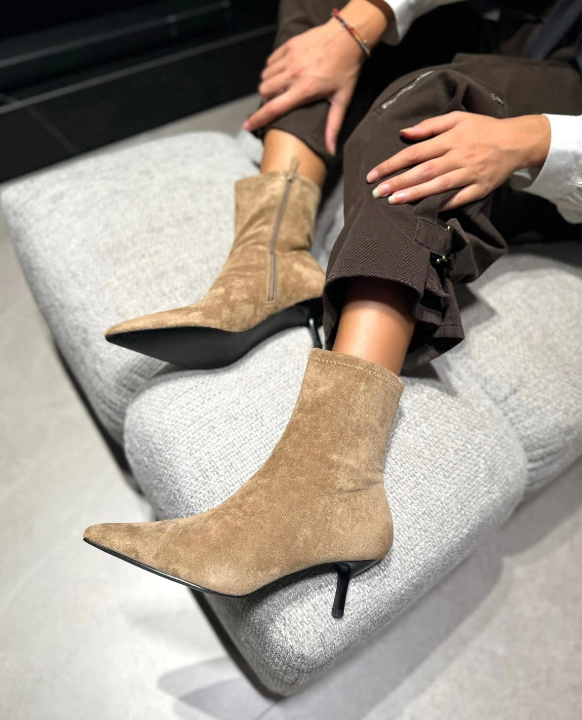 Stivaletto Amelie Camoscio Beige