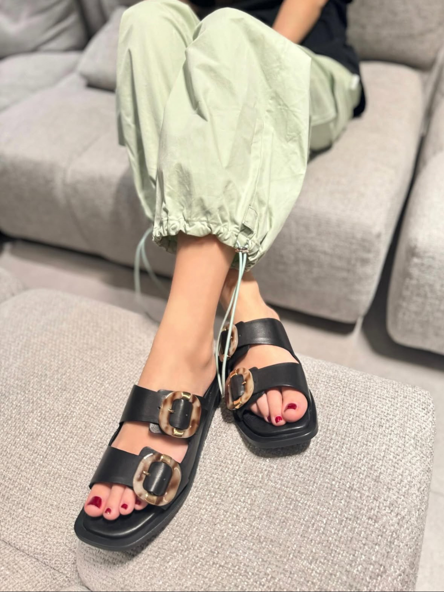 Sandali Bassi Pixy Black Vera Pelle