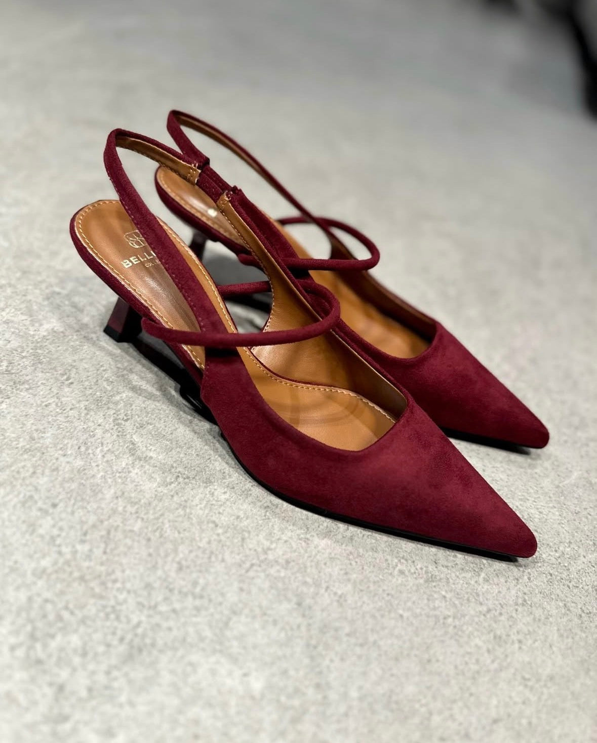 Slingback Flavia Camoscio Wine