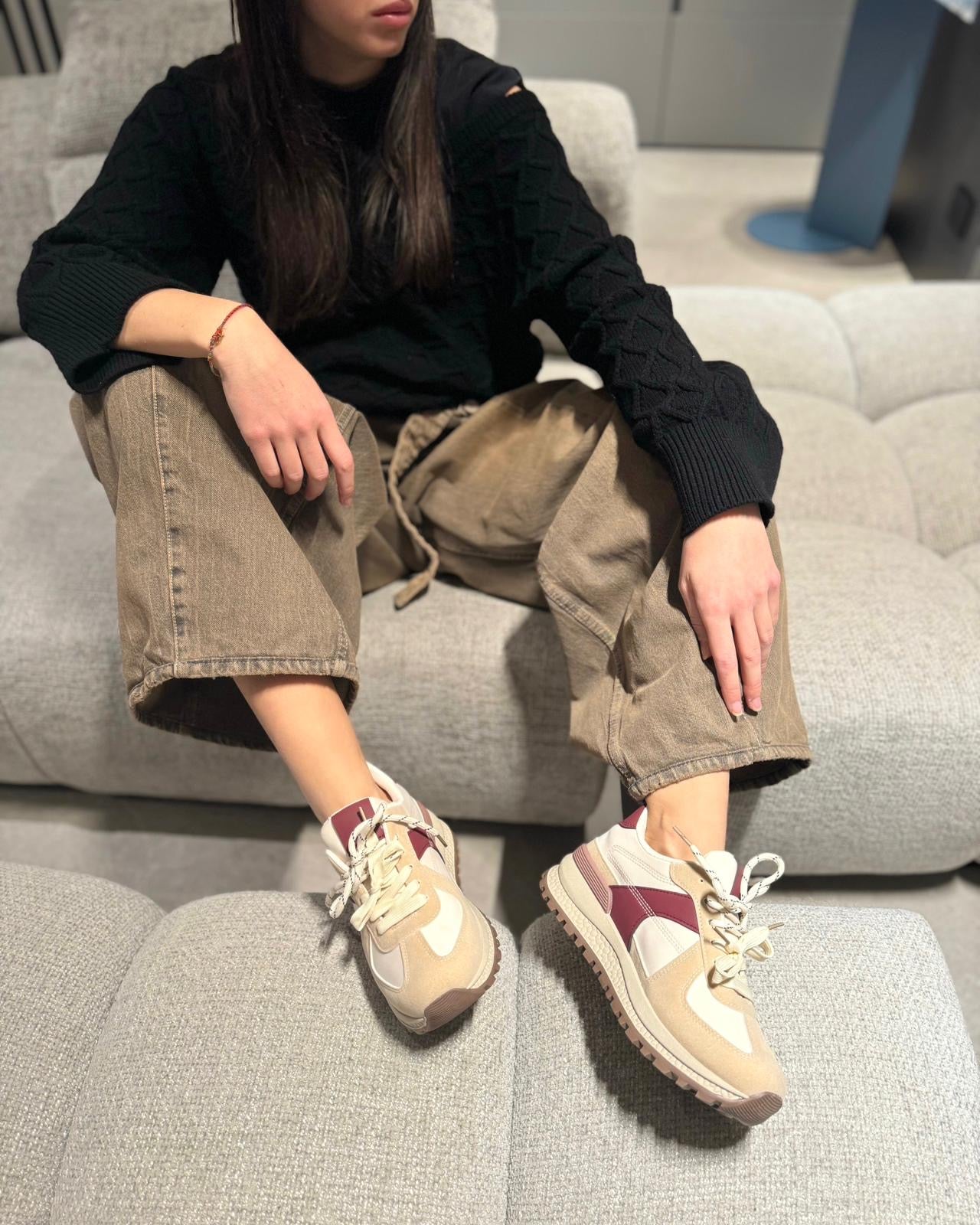 Sneakers Lara Beige-Bordò