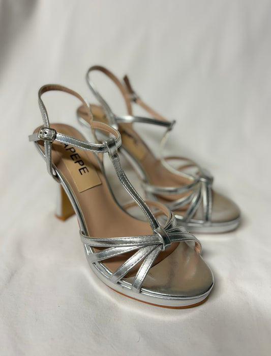 Sandali con Plateau Silver