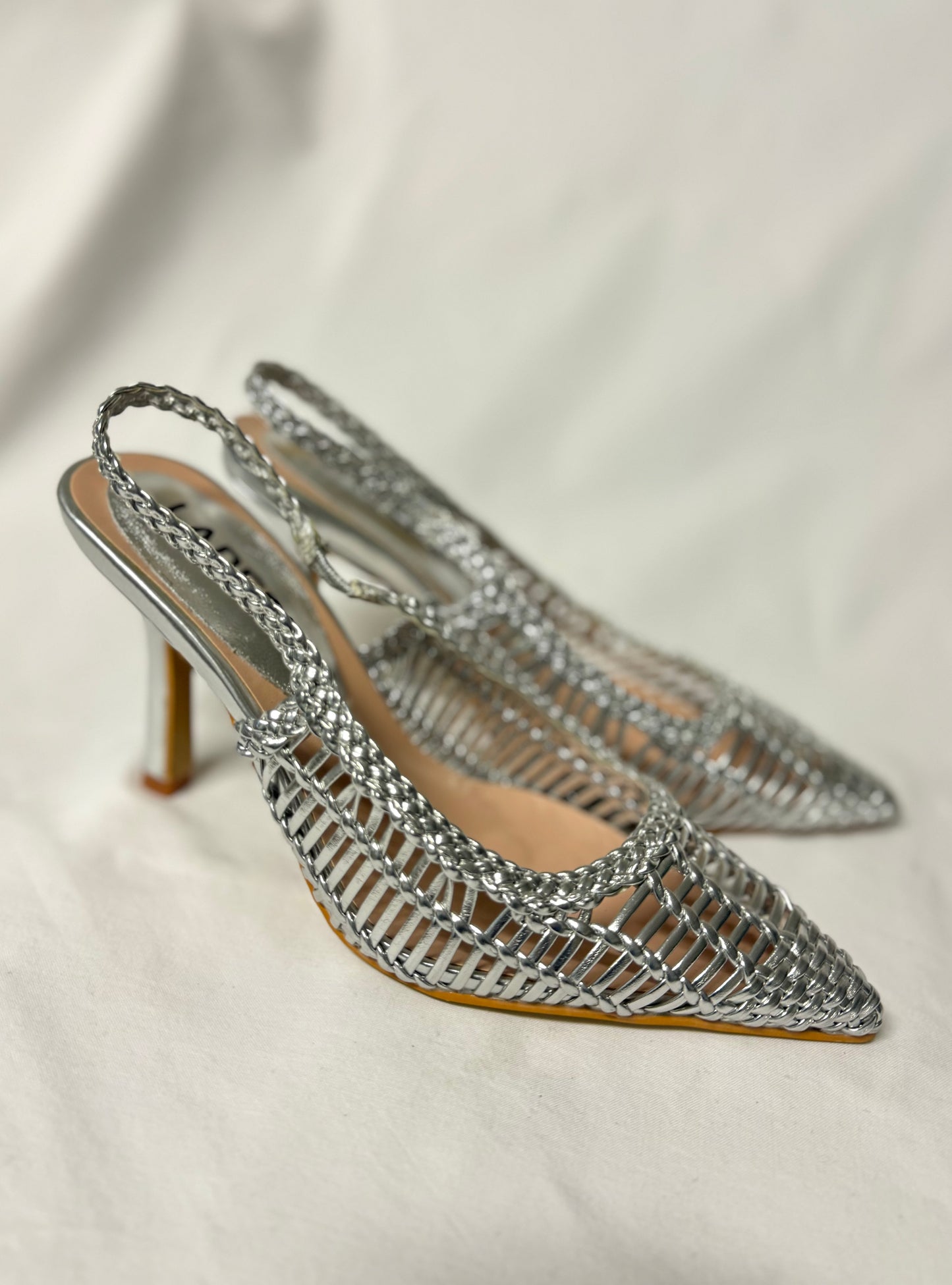 Slingback Argento Retinata