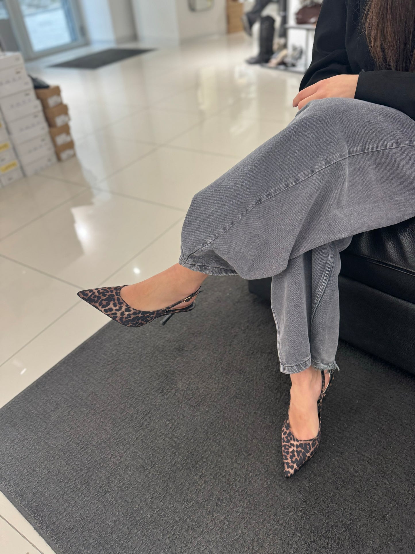 Slingback Jersey Leopard