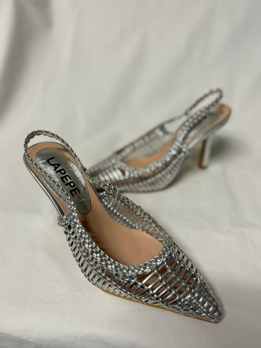 Slingback Argento Retinata