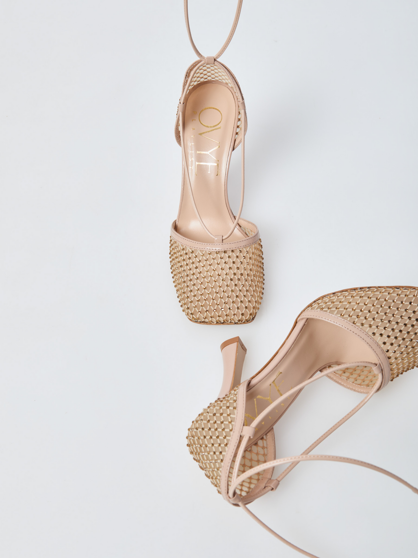 Sandali Ovyè Rete Strass Mekong Nude