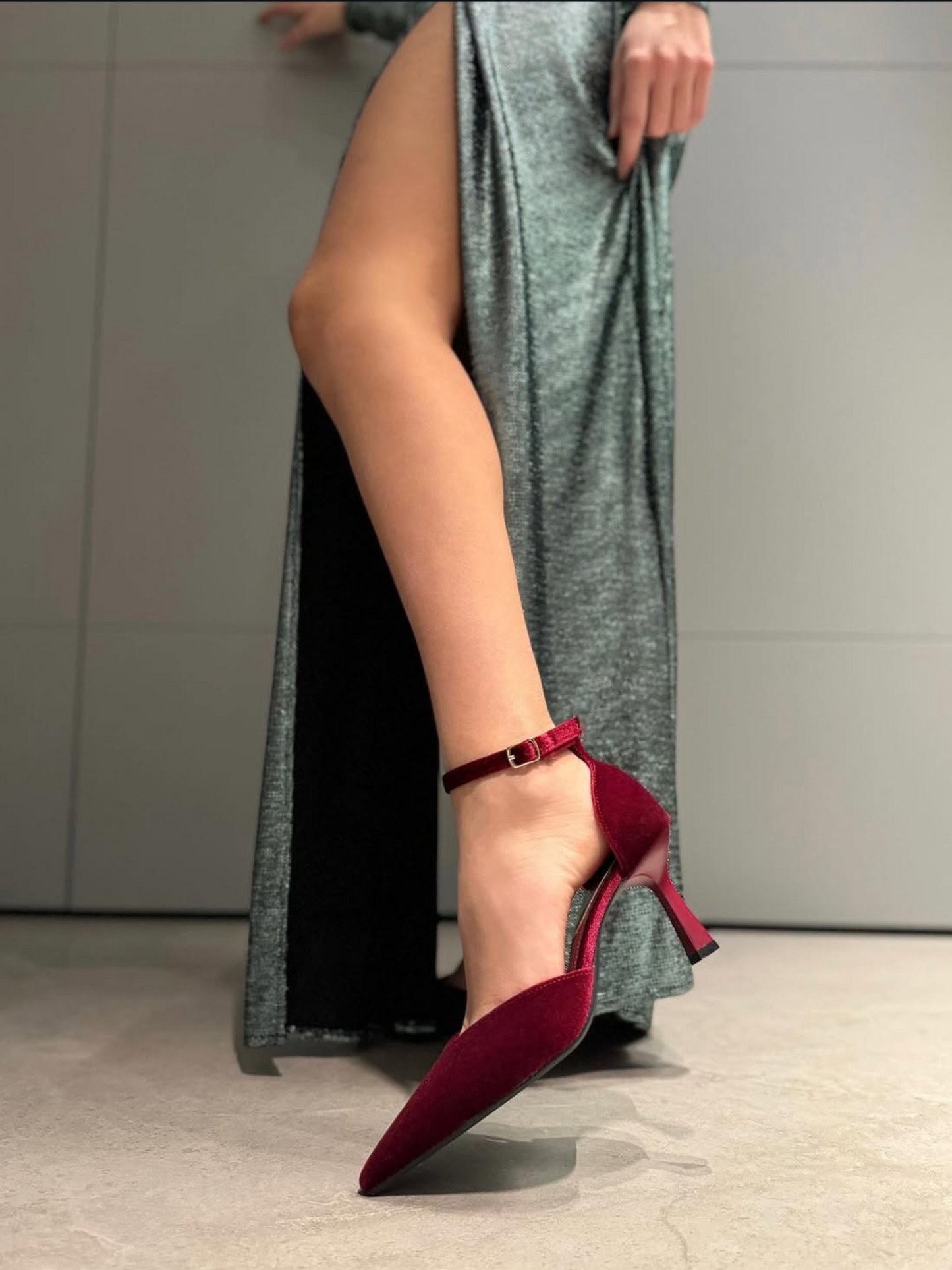 Décolleté Verdiana Velluto Wine