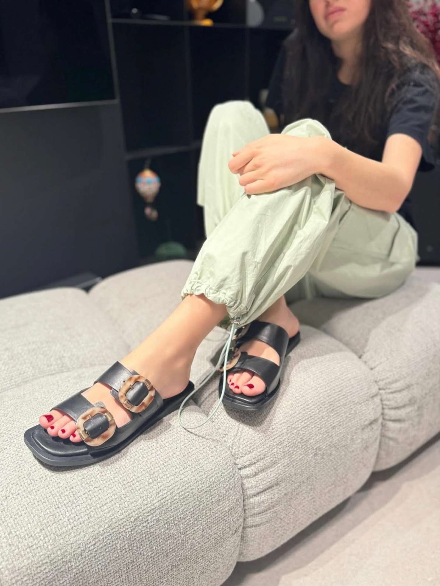 Sandali Bassi Pixy Black Vera Pelle