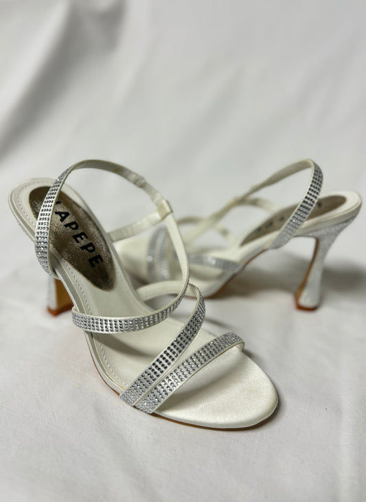 Sandali Con Strass Bianco