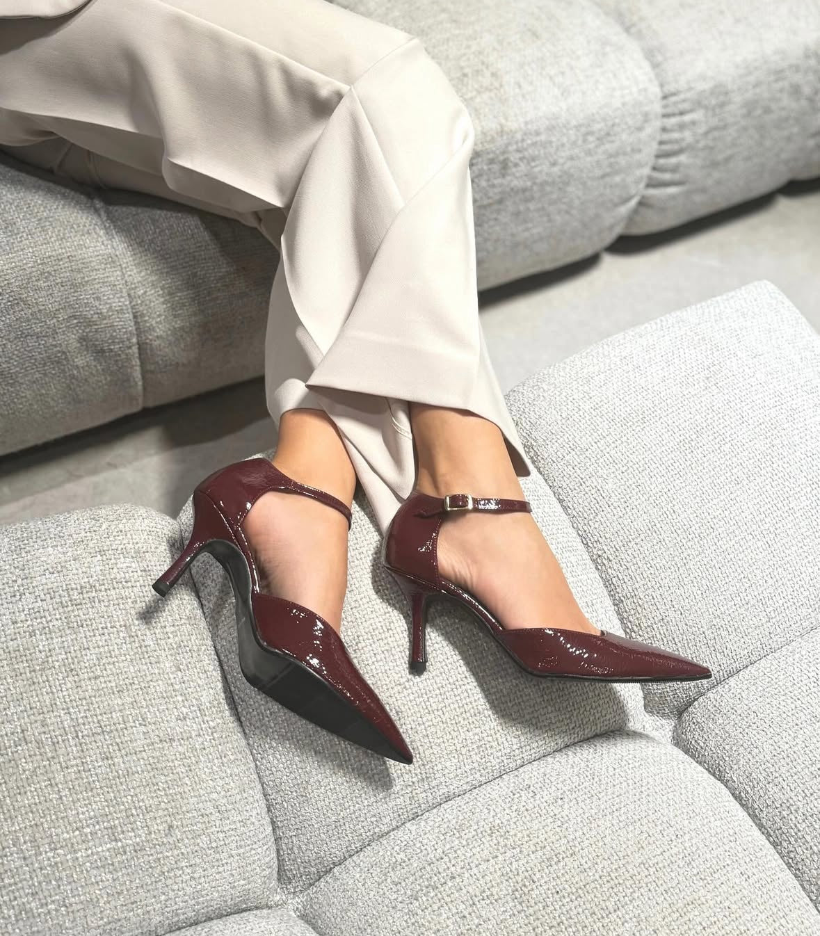 Décolleté Lucrezia D’Altavilla Naplak Wine Con Cinturino