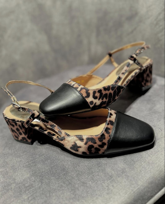 Décolleté Benedetta Leopard-Nero