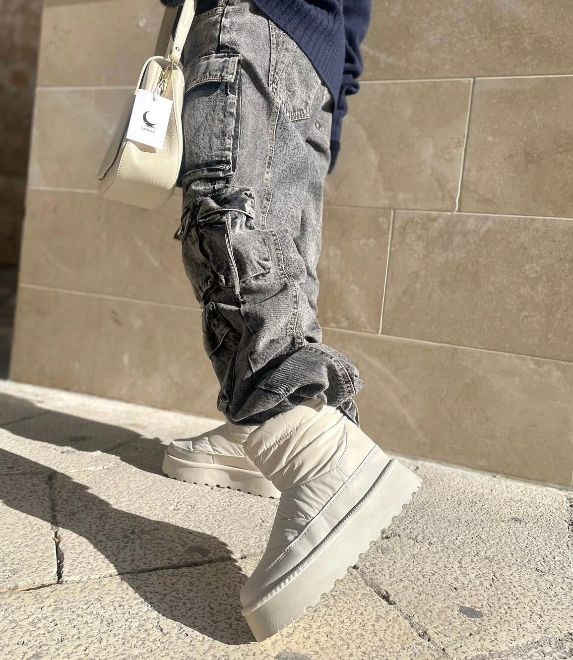 Stivaletto Imbottito Beige