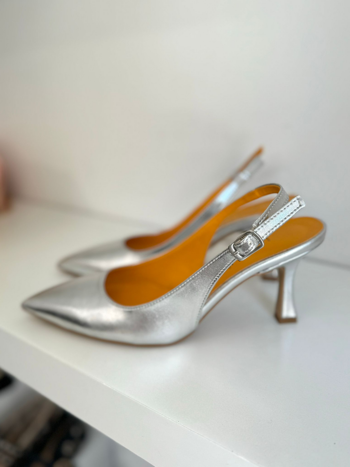 Slingback Lucrezia D’Altavilla Argento Tacco 7cm