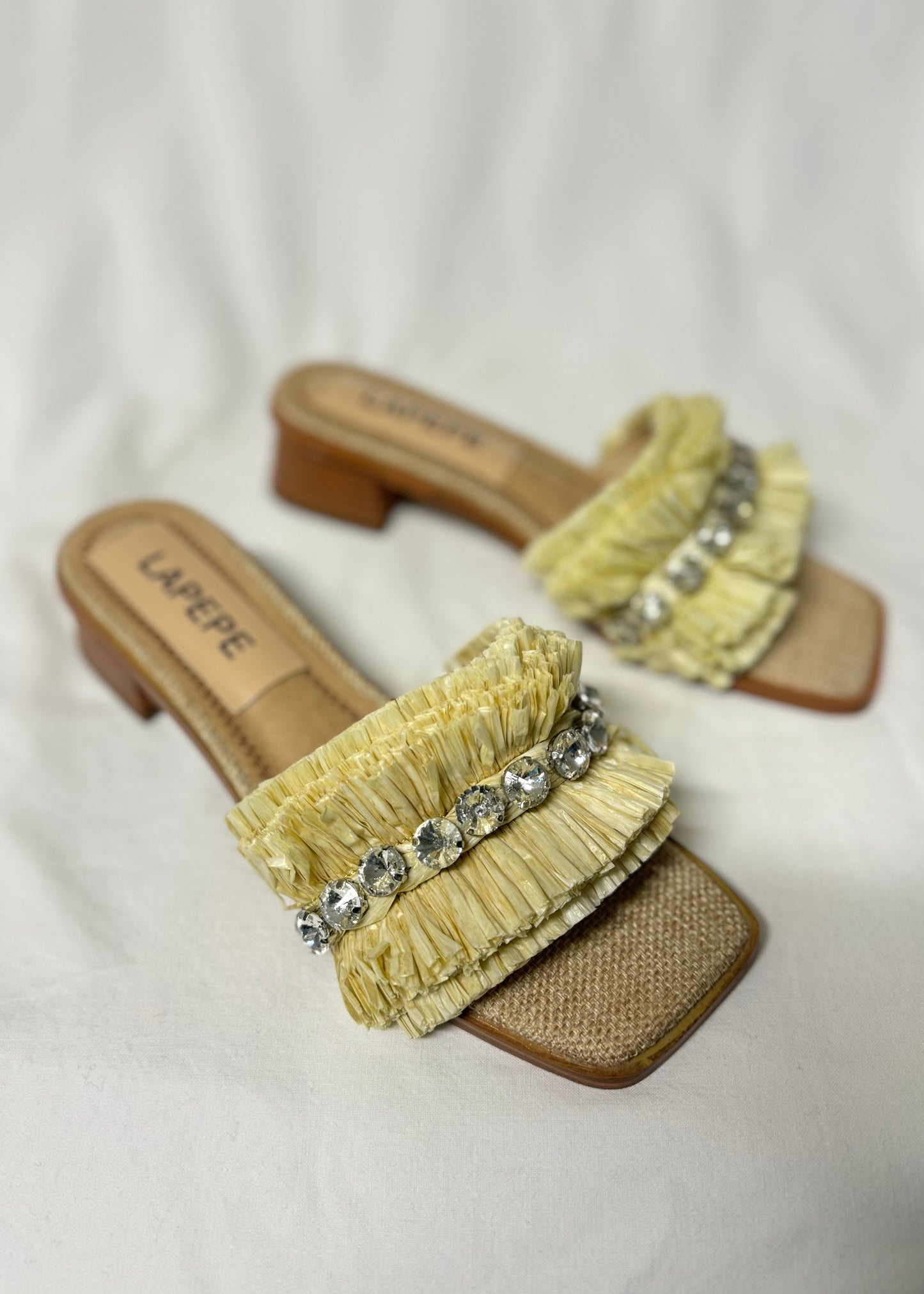 Sandali paglia con Strass