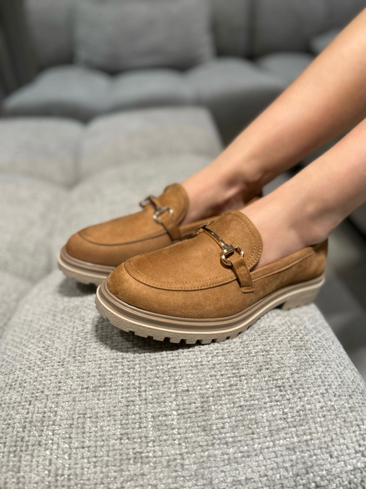 Mocassino Gemma Camoscio Cuoio