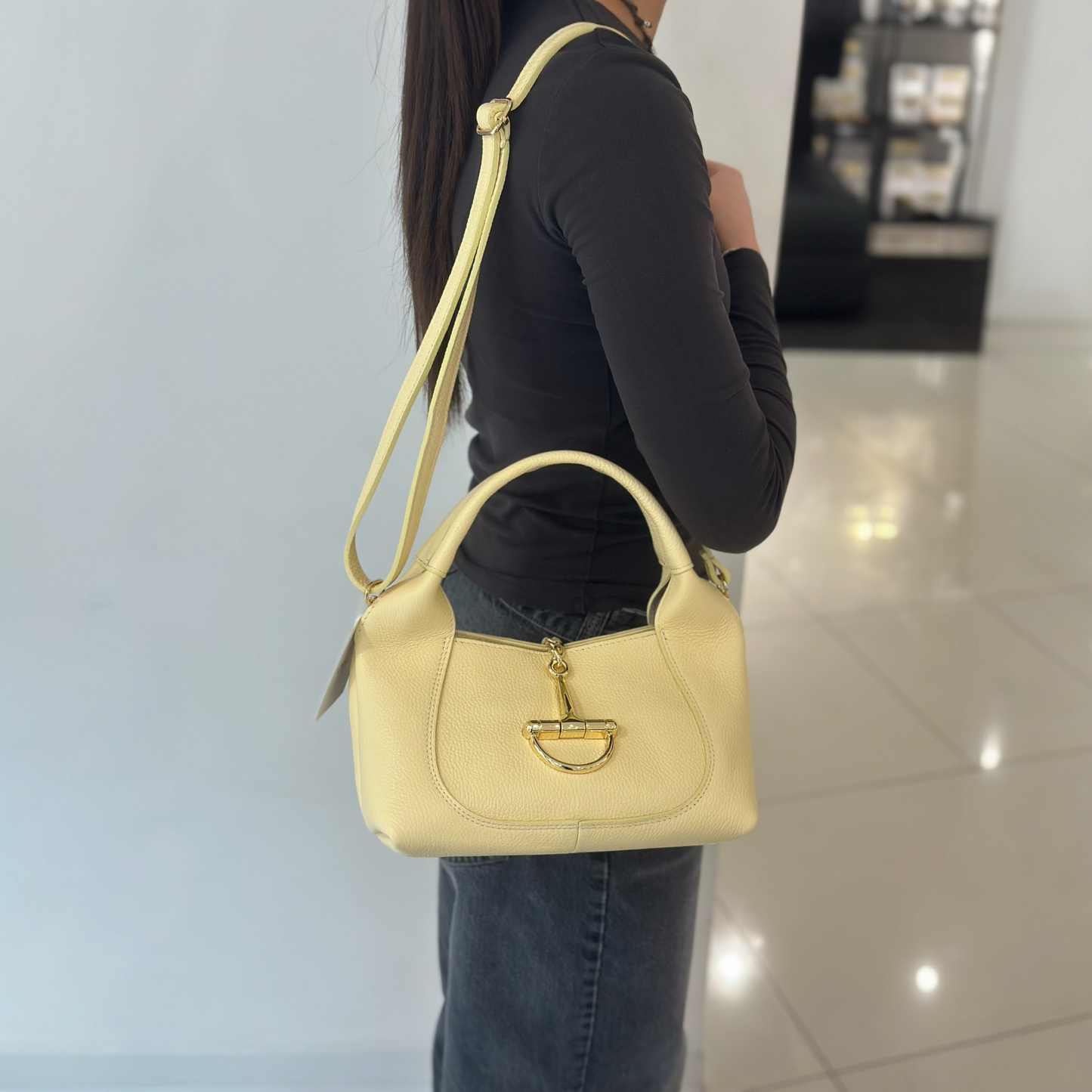 Borsa Havana Vera Pelle Yellow