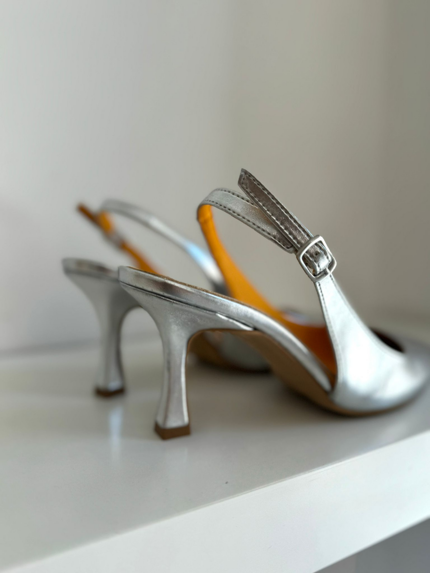 Slingback Lucrezia D’Altavilla Argento Tacco 7cm