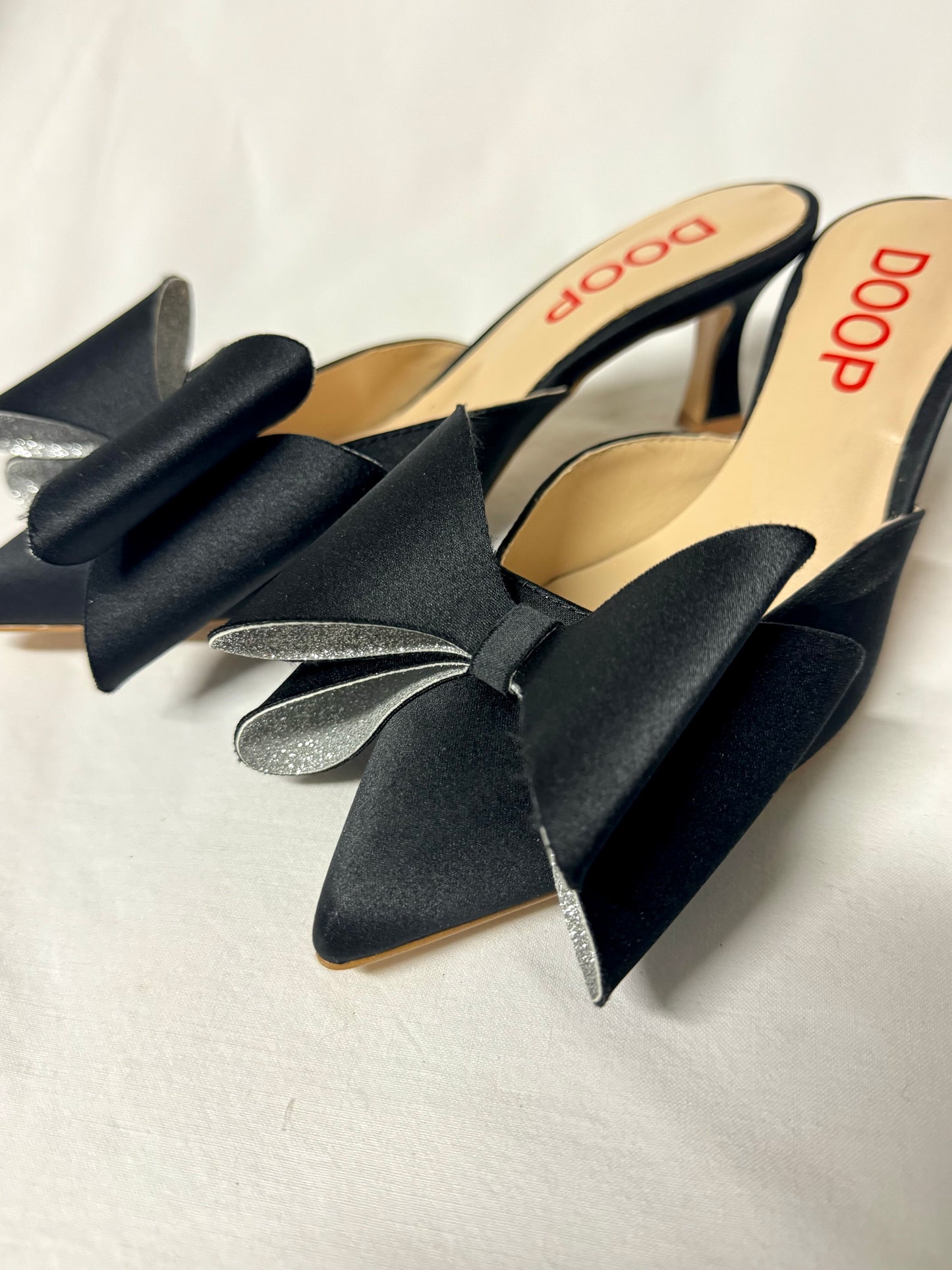 Sabot Doop Raso Nero con Fiocco