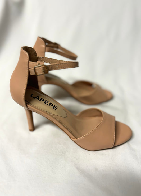 Sandalo Beige Con Laccio Caviglia