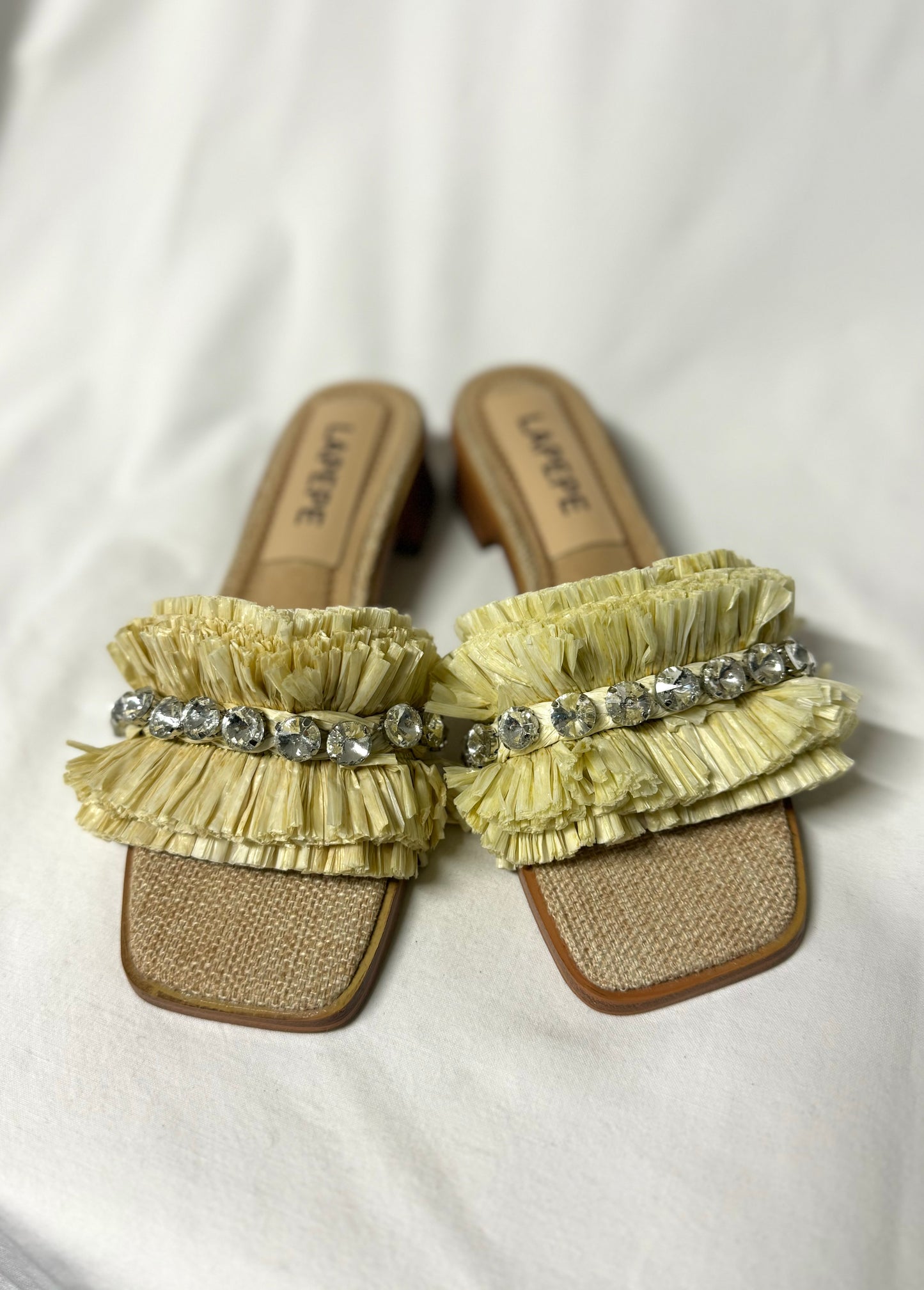 Sandali paglia con Strass