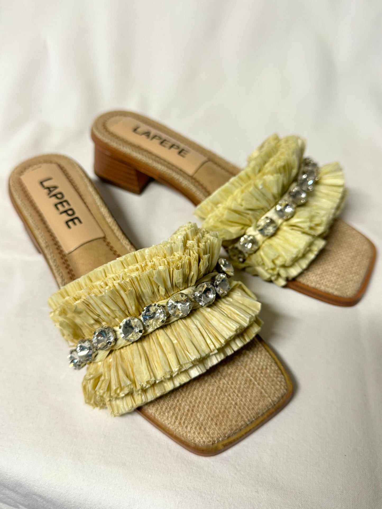 Sandali paglia con Strass
