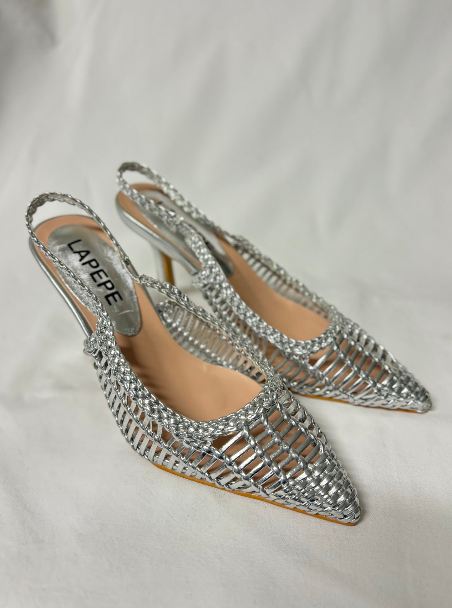 Slingback Argento Retinata