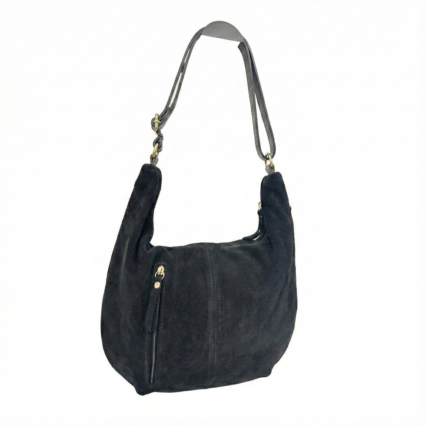 Borsa A Spalla Kelly Vero Camoscio Black