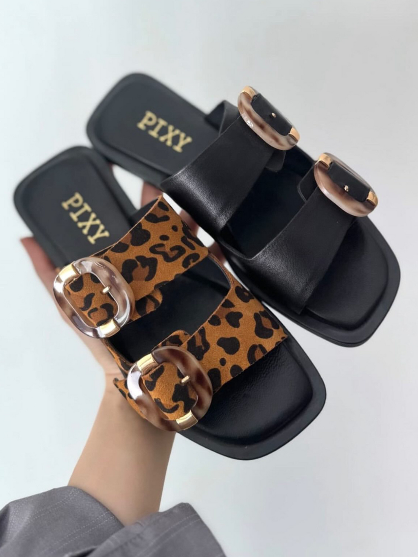 Sandali Bassi Pixy Leopard Vera Pelle