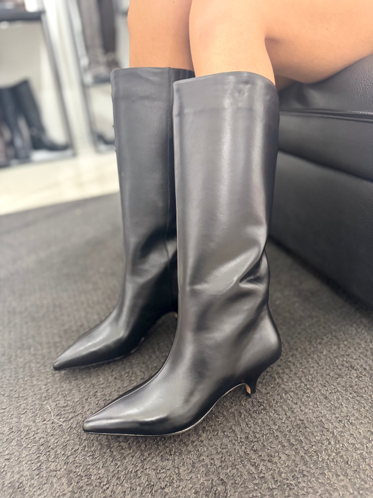 Stivale Nora NewYork Tacco Basso Vitello Nero