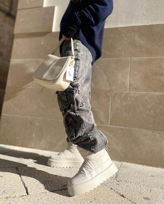 Stivaletto Imbottito Beige