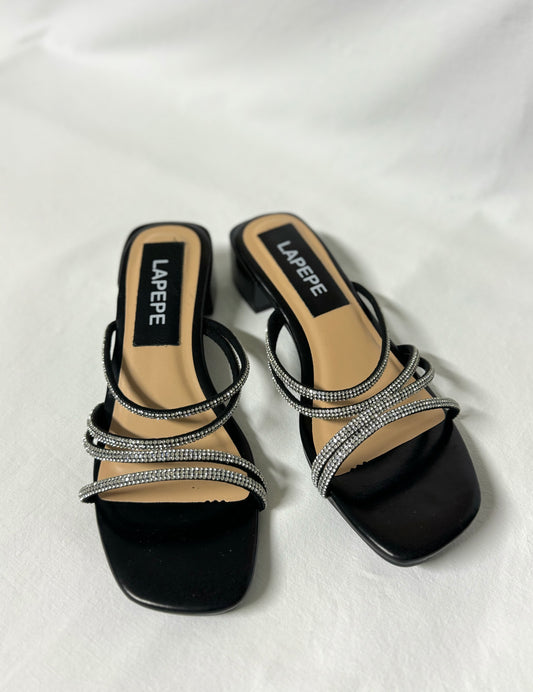 Sandalo Basso Black con tacco 4cm