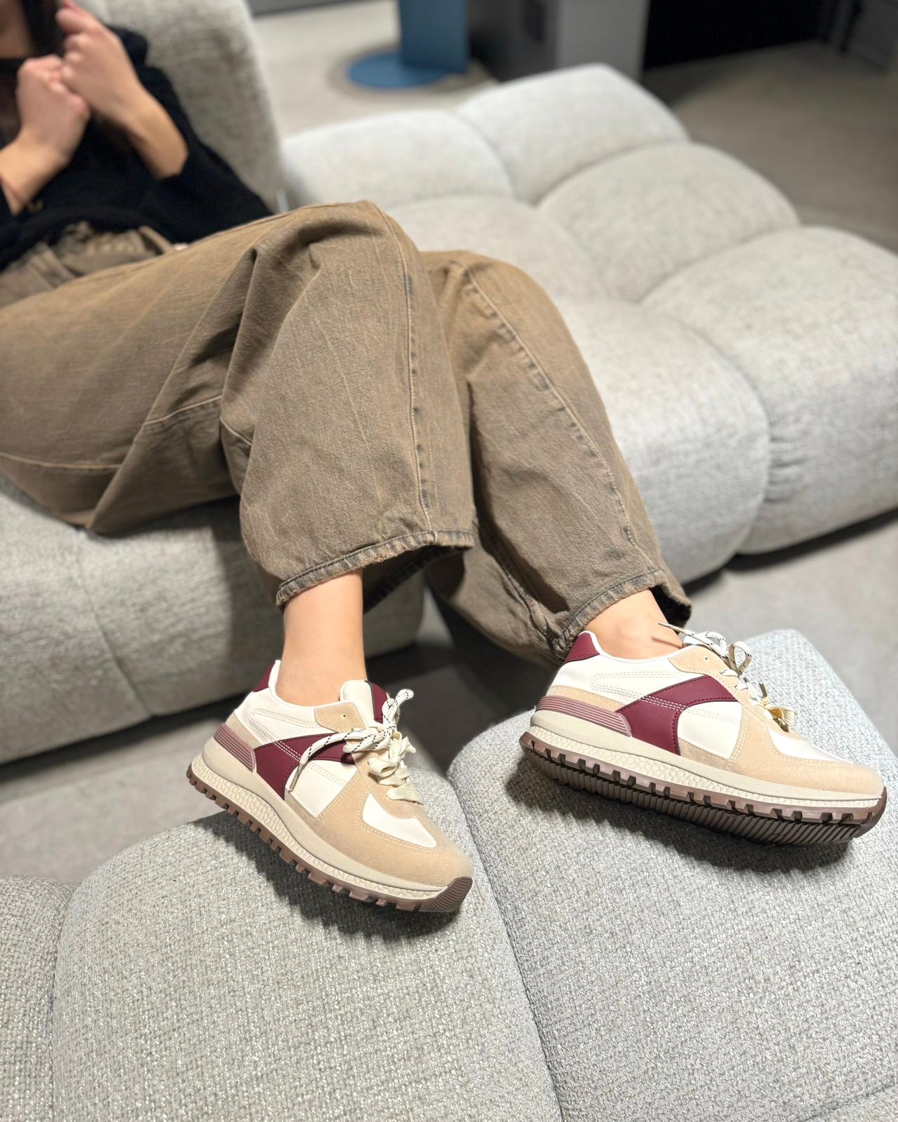 Sneakers Lara Beige-Bordò