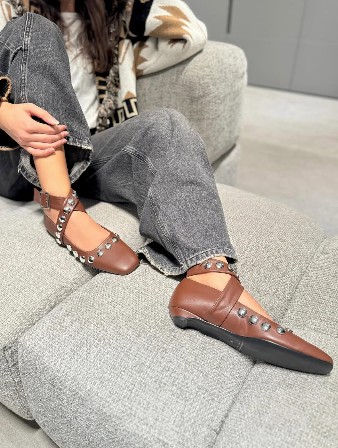 Ballerina Anami Pelle Testa di Moro