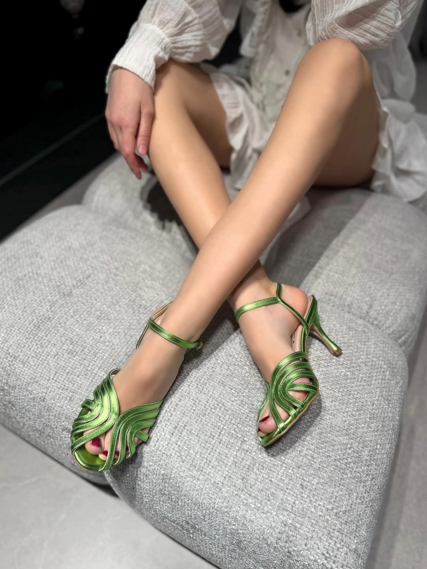Sandali Anami Diana Lam. Verde Acido