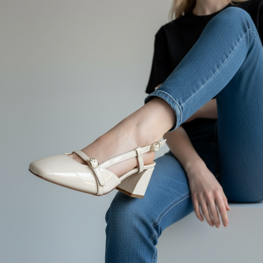 Slingback Oxford Naplak Panna