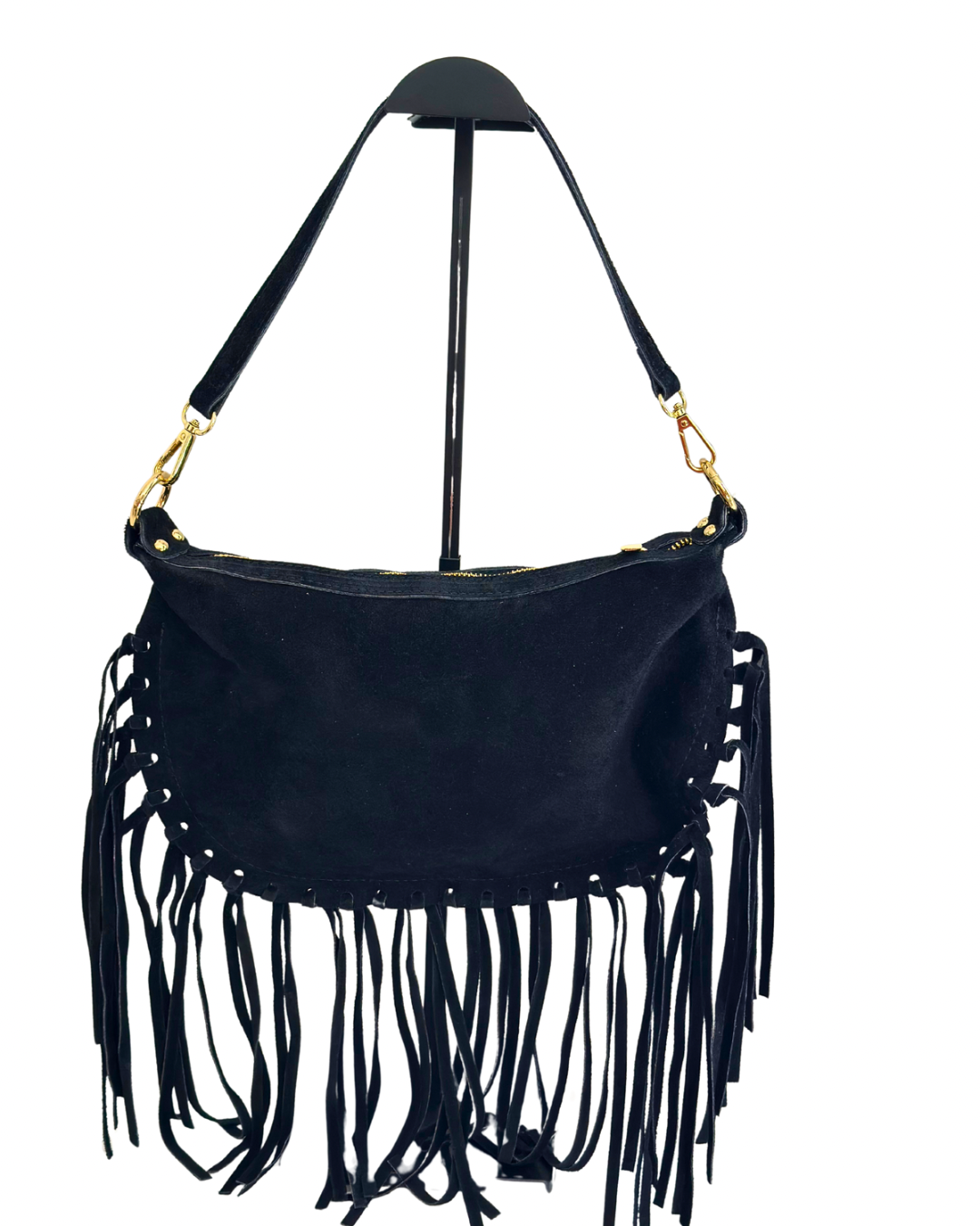 Borsa Laura in Vero Camoscio Black