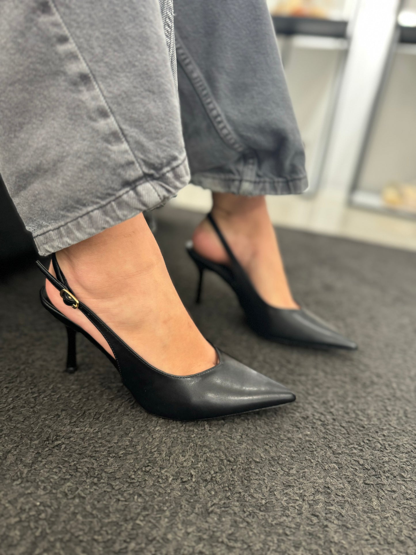 Slingback Jersey Black