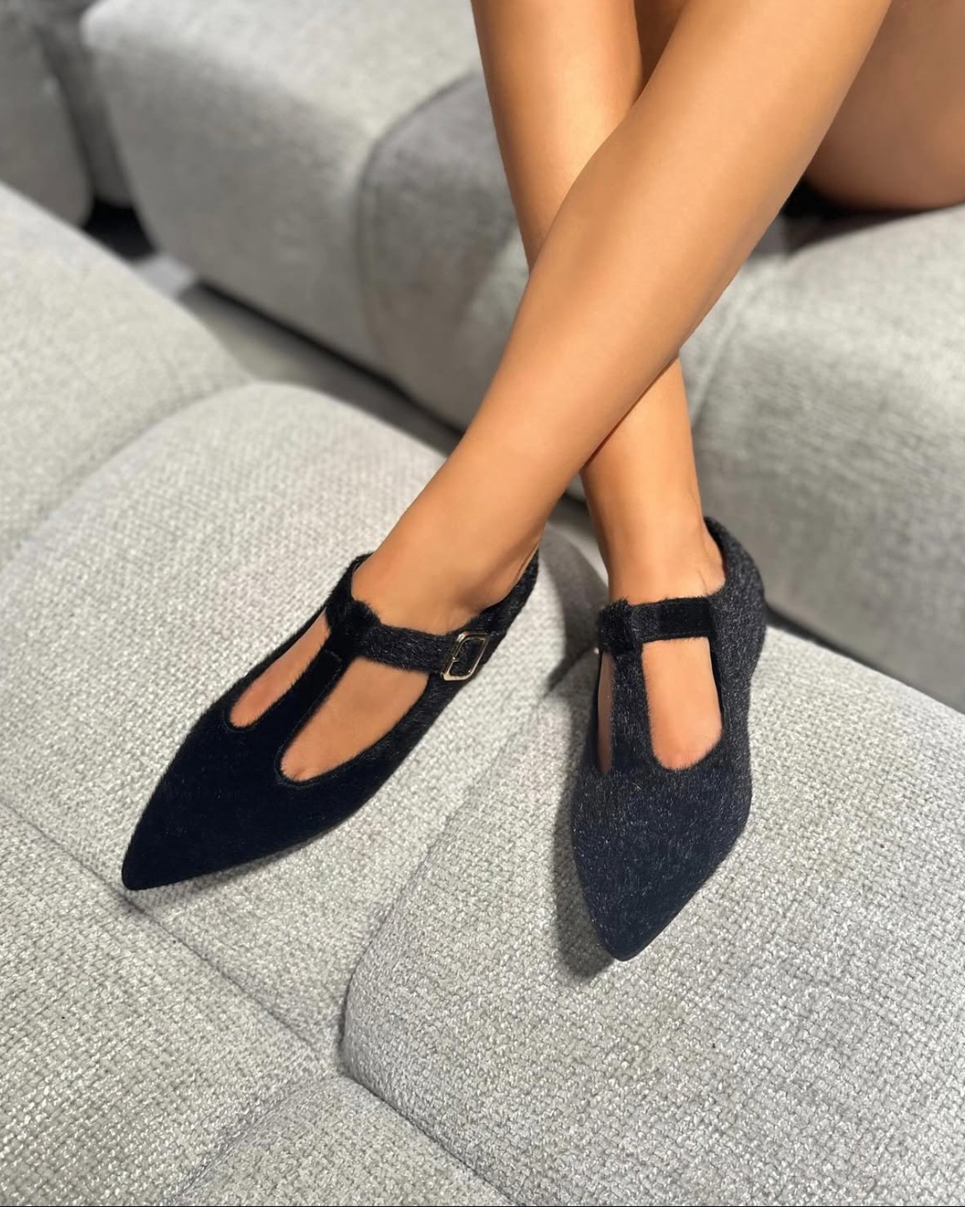 Ballerina Delia Velluto Black