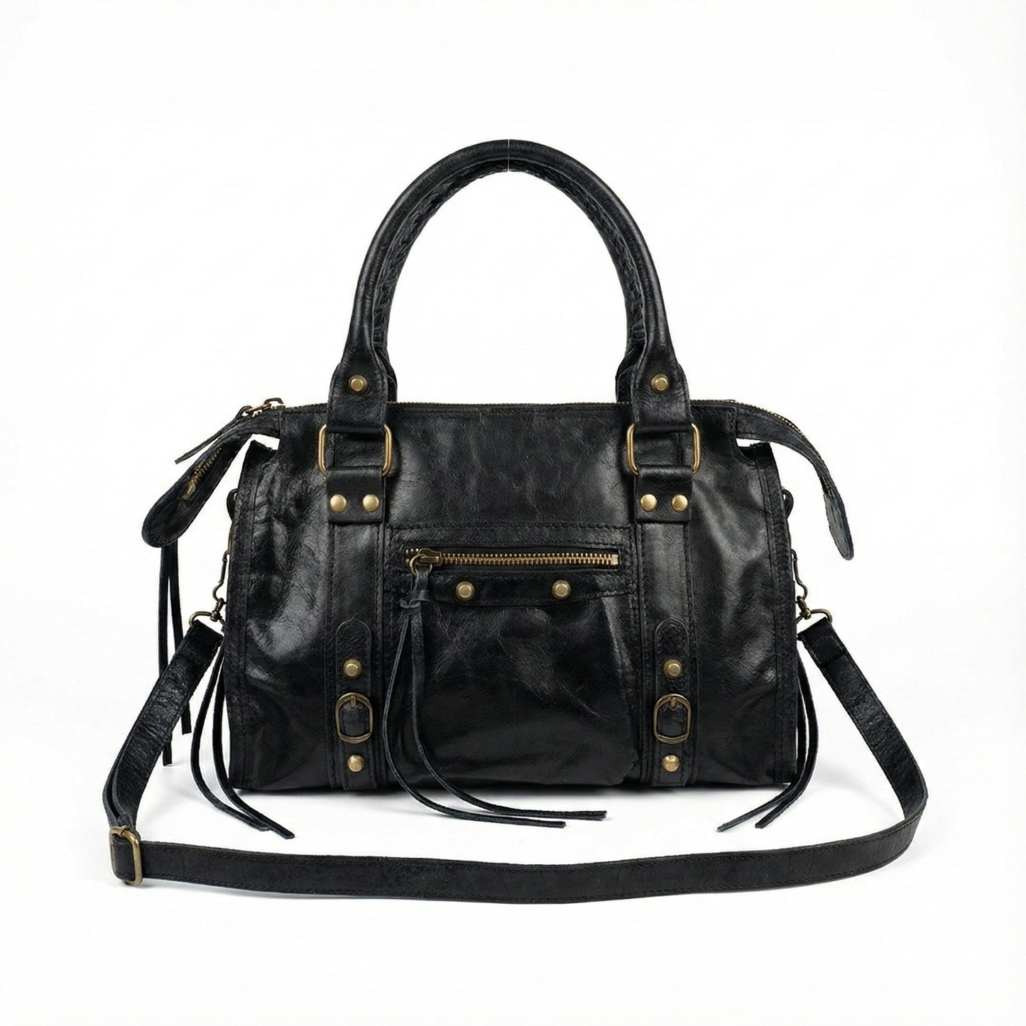 Borsa Bale Vera Pelle Black