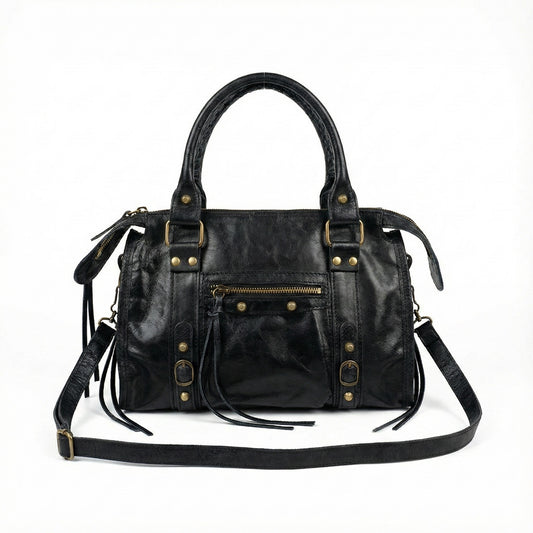 Borsa Bale Vera Pelle Black
