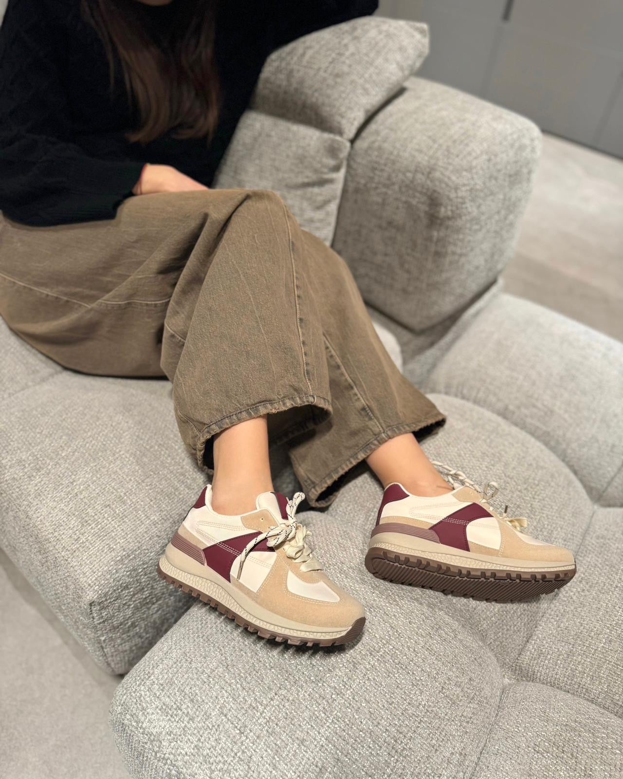 Sneakers Lara Beige-Bordò