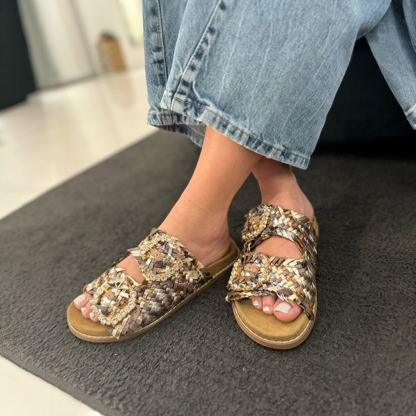 Sandali Bassi Kharisma Laminato Multi Bronzo