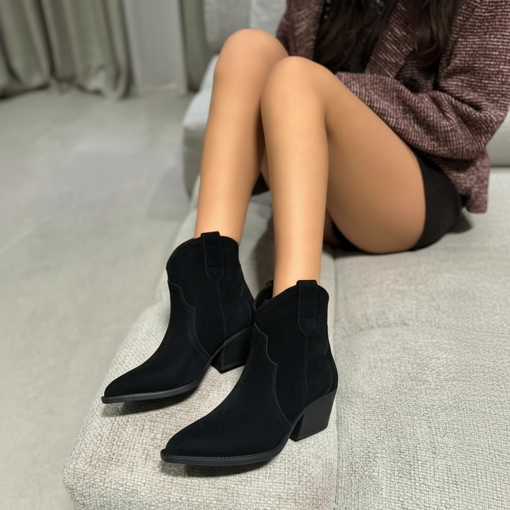 Stivaletto Maida Camoscio Black