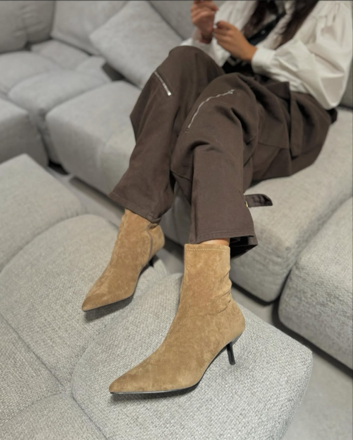 Stivaletto Amelie Camoscio Beige