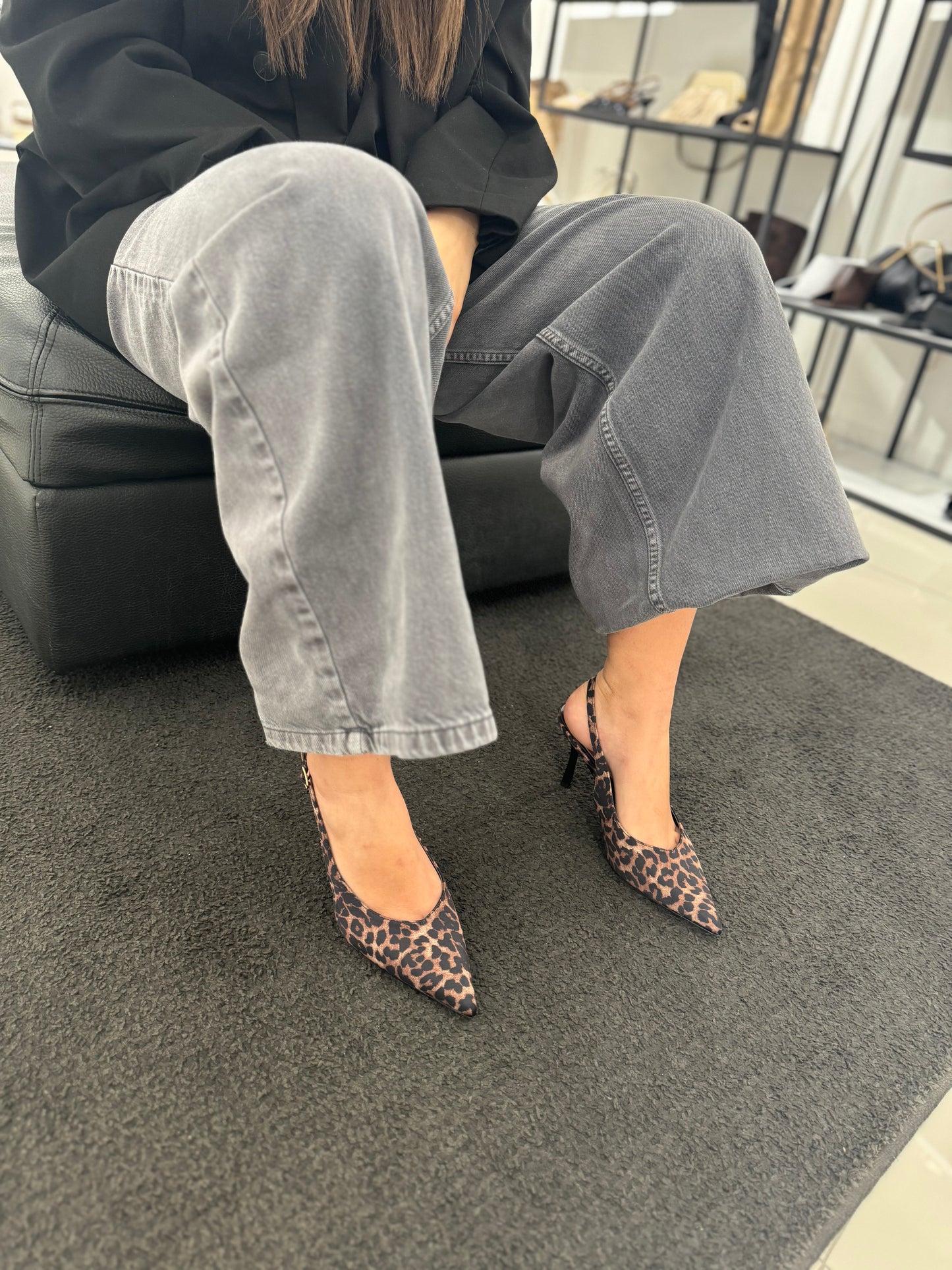 Slingback Jersey Leopard