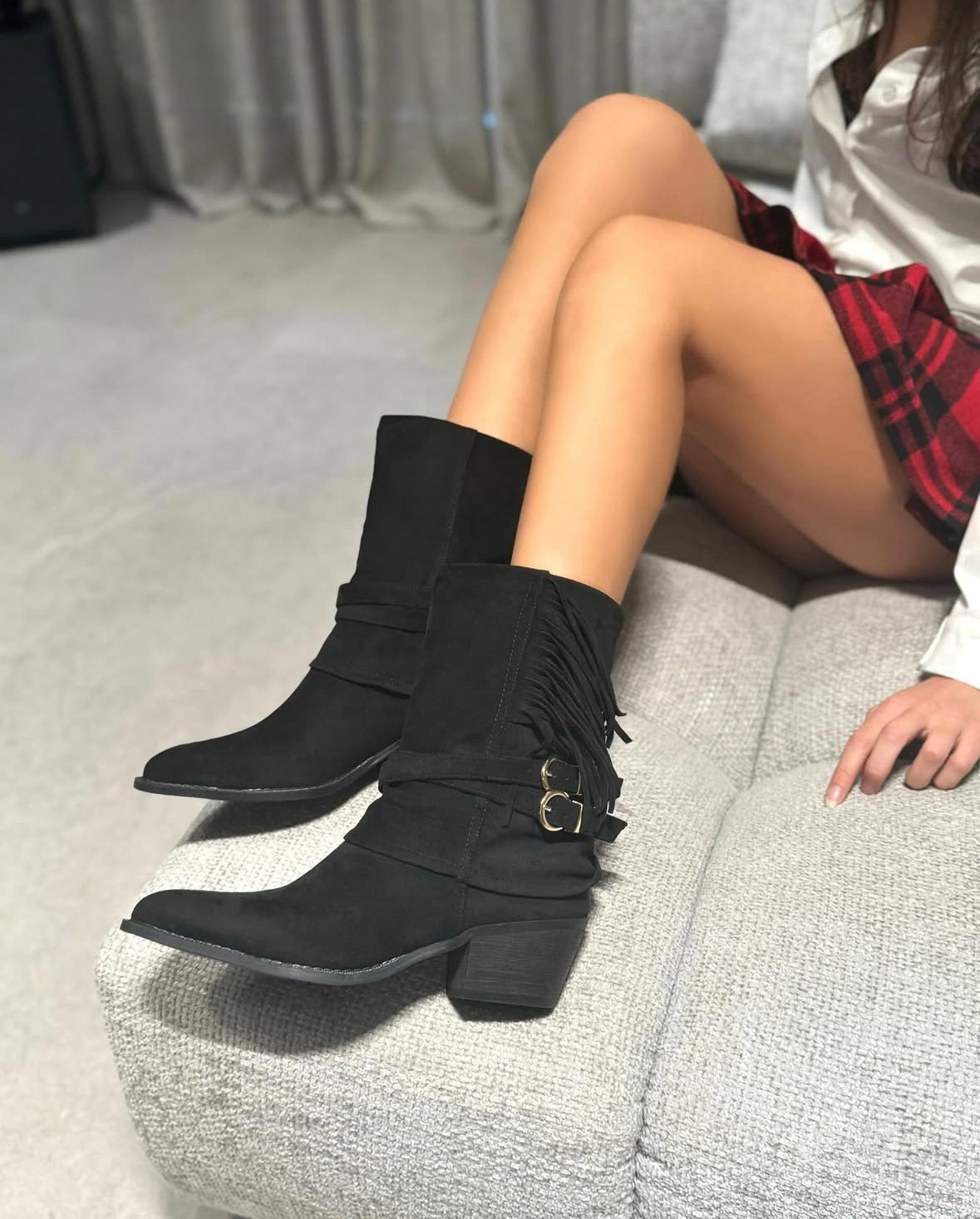 Stivaletto Nima Camoscio Black