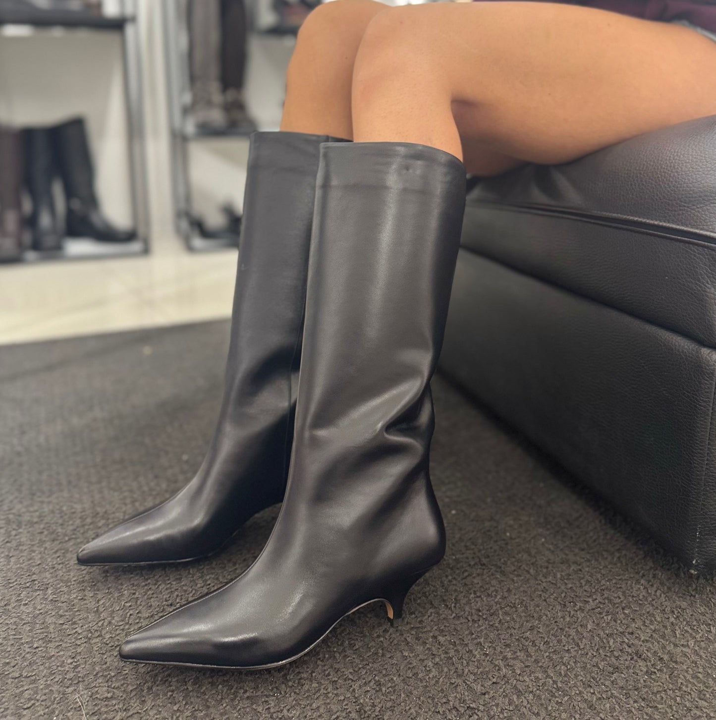 Stivale Nora NewYork Tacco Basso Vitello Nero