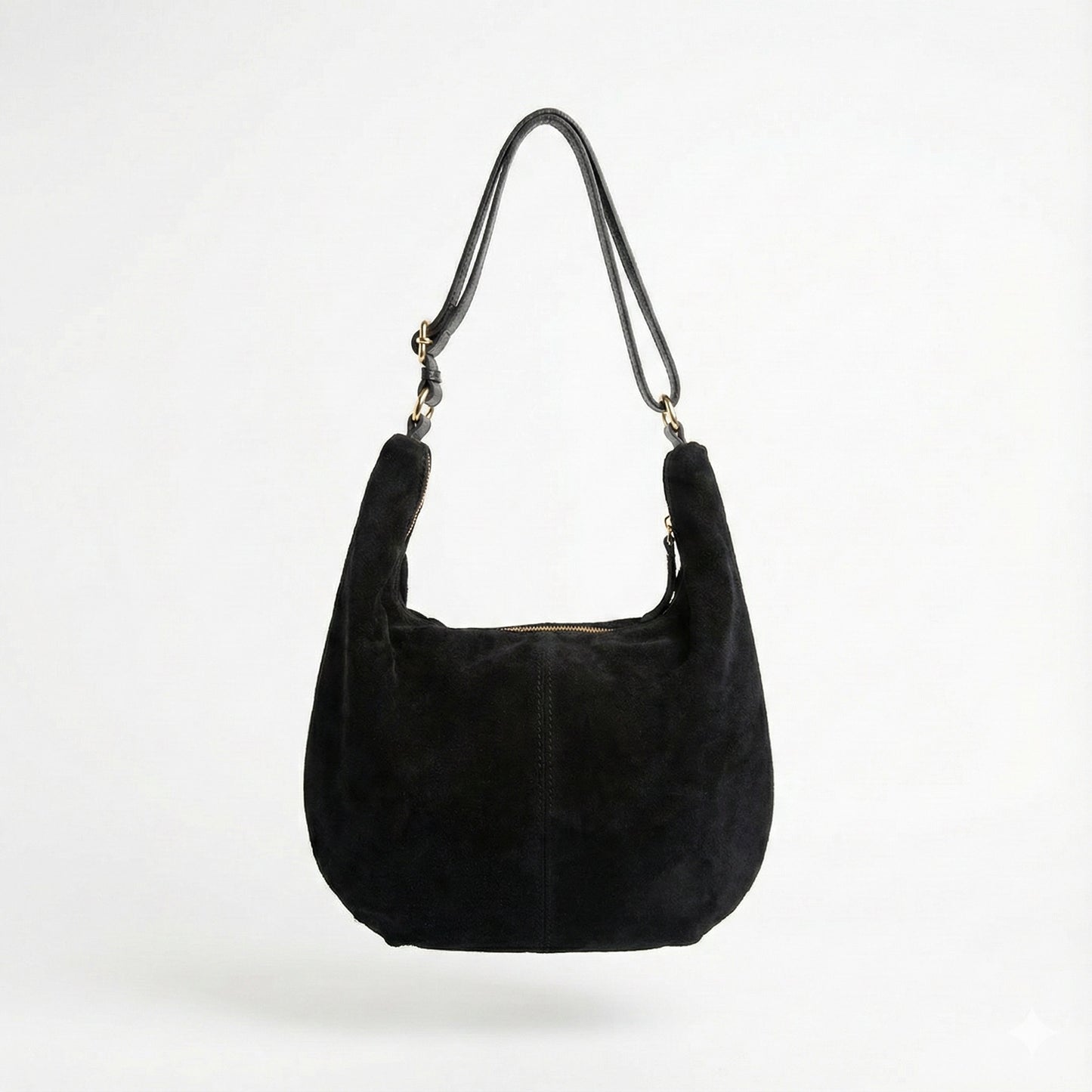 Borsa A Spalla Kelly Vero Camoscio Black