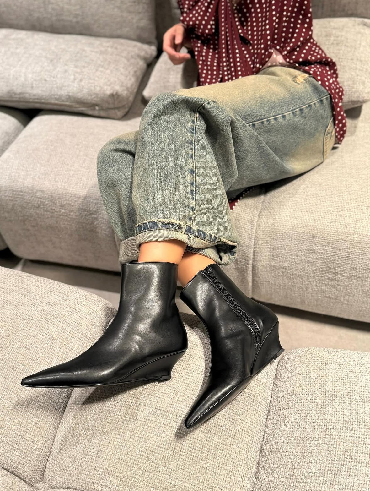 Stivaletto Anami Vera Pelle Black